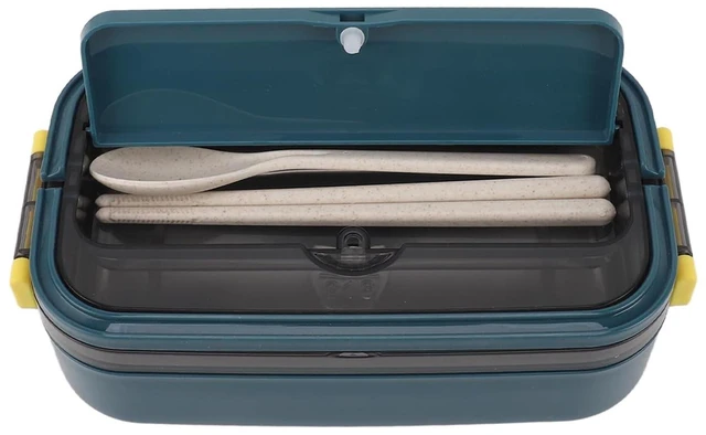 Alt view image 3 of 6 - Lunch Box Stainless Box, Lunch Steel 700ml Leakproof Container for Office Workers (Blue Green)