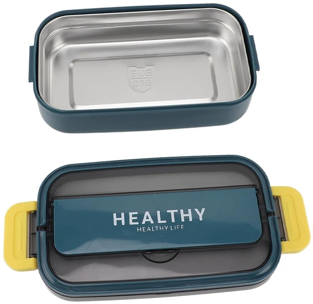 Alt view image 5 of 6 - Lunch Box Stainless Box, Lunch Steel 700ml Leakproof Container for Office Workers (Blue Green)