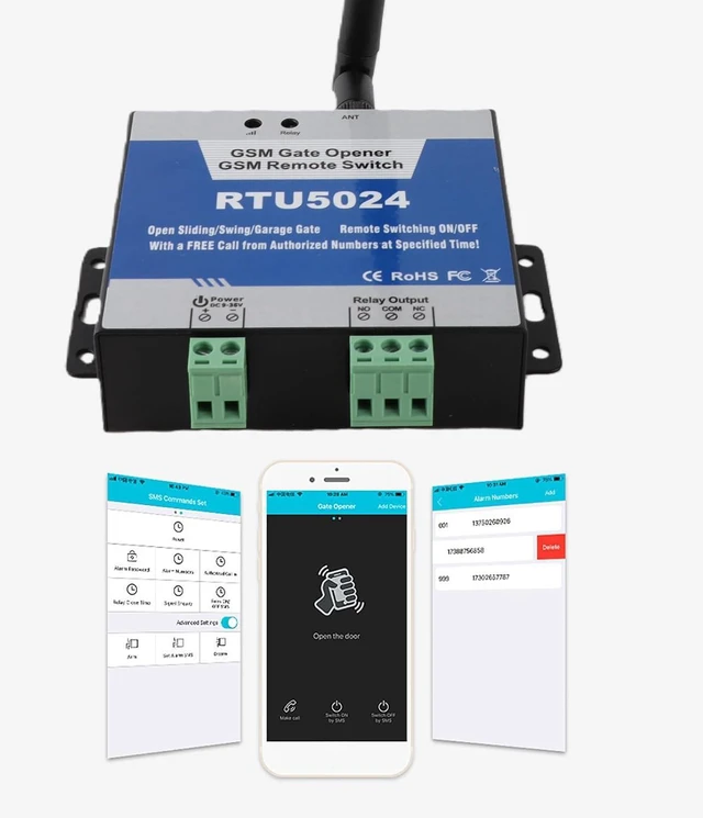 Alt view image 3 of 6 - RTU5024 Upgrade GSM Gate Opener Relay Switch Remote Control Door Opener Programmable DC 9-36V (RTU5024 upgrade version)