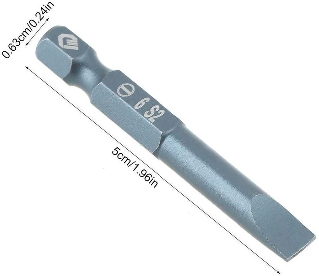 Alt view image 3 of 6 - 50mm Slotted Screwdriver Bits Set 10pcs, Magnetic Flat Head 1/4 Inch Hex Shank, S2 Alloy Steel Power Tool Accessories for Electric Drill Hand Screwdriver
