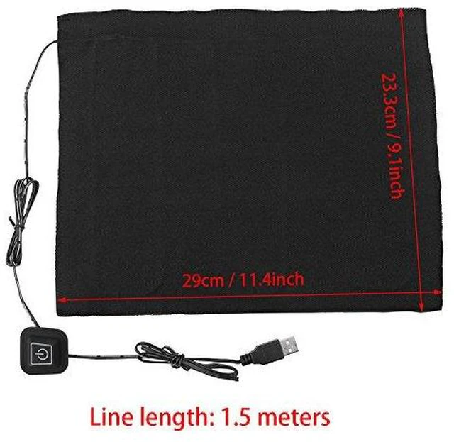Alt view image 2 of 6 - 5V USB Heater Carbon Fiber Heating Pad 3-Shift Electric Cloth Heater Pad Heating Element for Neck Back Abdomen Lumbar Heating Pad Pet Warmer