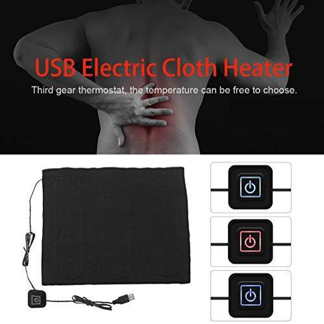 Alt view image 3 of 6 - 5V USB Heater Carbon Fiber Heating Pad 3-Shift Electric Cloth Heater Pad Heating Element for Neck Back Abdomen Lumbar Heating Pad Pet Warmer