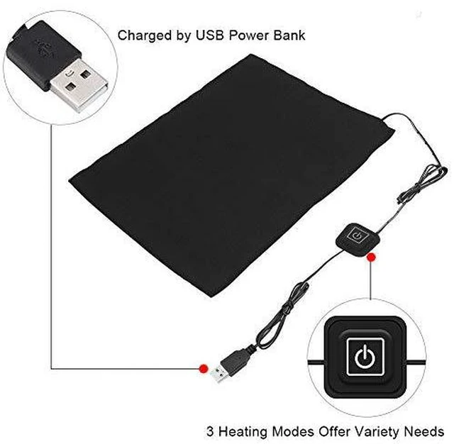 Alt view image 5 of 6 - 5V USB Heater Carbon Fiber Heating Pad 3-Shift Electric Cloth Heater Pad Heating Element for Neck Back Abdomen Lumbar Heating Pad Pet Warmer