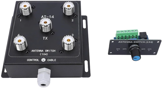 Main image of 4 Way Coaxial Antenna Remote Switch SO-239 Connector Remote Control 500W PEP 1.8-60MHz HF Coax Antenna Switch (1*AT14 + *Controller kit)