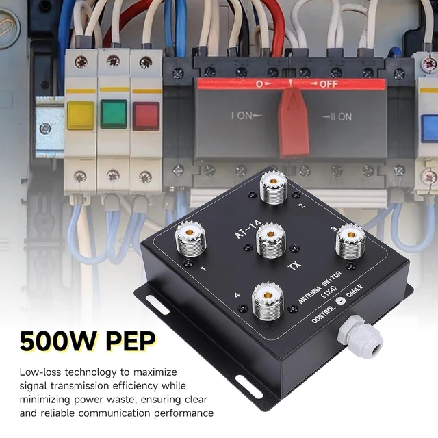 Alt view image 4 of 6 - 4 Way Coaxial Antenna Remote Switch SO-239 Connector Remote Control 500W PEP 1.8-60MHz HF Coax Antenna Switch (1*AT14 + *Controller kit)