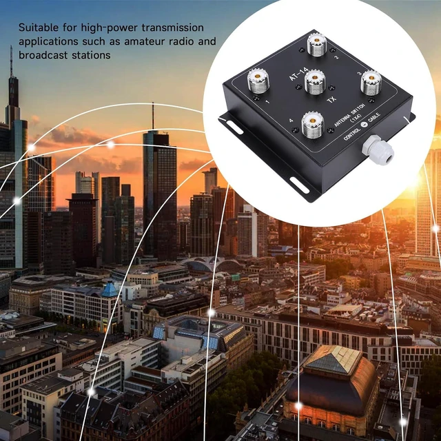 Alt view image 5 of 6 - 4 Way Coaxial Antenna Remote Switch SO-239 Connector Remote Control 500W PEP 1.8-60MHz HF Coax Antenna Switch (1*AT14 + *Controller kit)