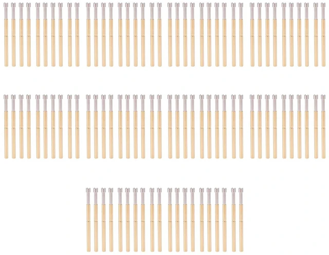 Alt view image 2 of 6 - 100pcs Spring Loaded Test Pins, Concave Head PCB Testing Probes Brass Pogo Pins 2.02mm/0.1in Tube Diameter for Circuit Board/Burn-in Fixture (33.35mm Length)