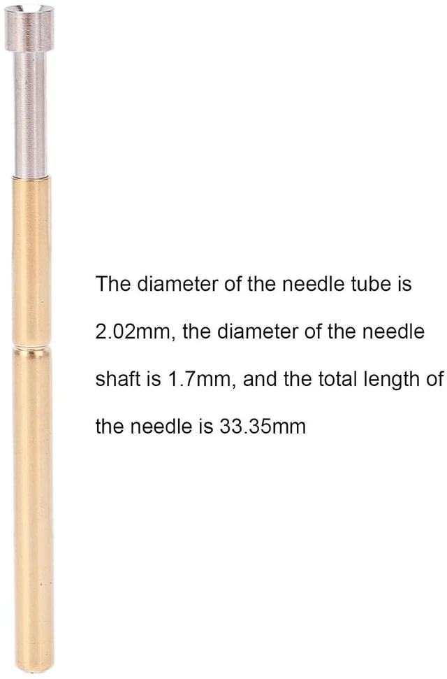 Alt view image 3 of 6 - 100pcs Spring Loaded Test Pins, Concave Head PCB Testing Probes Brass Pogo Pins 2.02mm/0.1in Tube Diameter for Circuit Board/Burn-in Fixture (33.35mm Length)