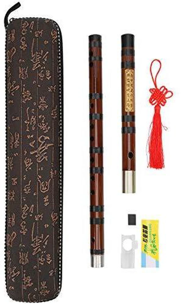 Main image of Professional Dizi Flute in Key of C 8-Year Dried Bitter Bamboo with Brass Joint & Reed Film Glue Kit Handcrafted Chinese Bamboo Flute for Beginners & Adults