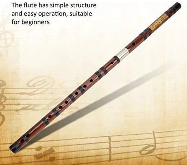 Alt view image 4 of 6 - Professional Dizi Flute in Key of C 8-Year Dried Bitter Bamboo with Brass Joint & Reed Film Glue Kit Handcrafted Chinese Bamboo Flute for Beginners & Adults