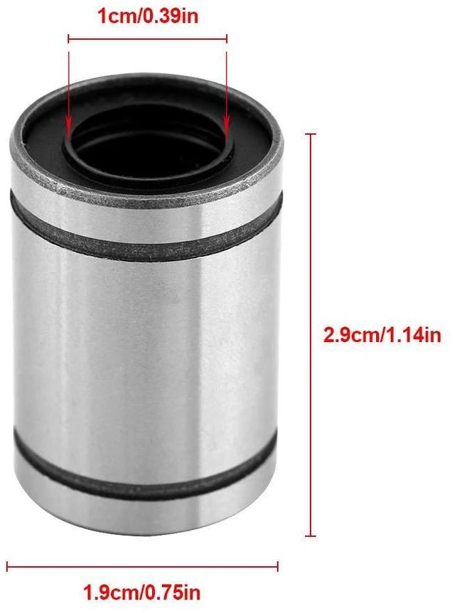 Alt view image 2 of 6 - 8Pcs LM10UU Linear Bearings Inner Diameter 10mm CNC Linear Motion Ball Bearing Bushing Double Side Rubber Sealed for 3D Printer CNC Parts (10 * 19 * 29mm)