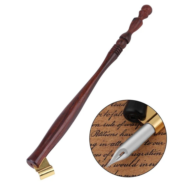 Alt view image 3 of 6 - Walfront Calligraphy Pen Nib Holder, Comic Dip Wood Pen Nib Holder with Removable Adjustable Brass Flange