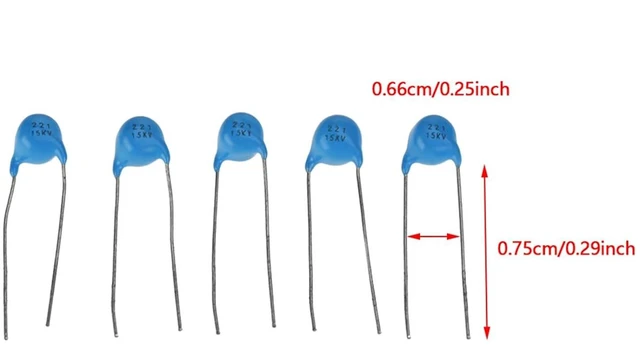 Alt view image 2 of 6 - 25Pcs 220pF High Voltage Dip Monolithic Ceramic Capacitor 221k 15KV 15000V Multiplayer Ceramic Chip Capacitors Assortment Kit for DIY Projects