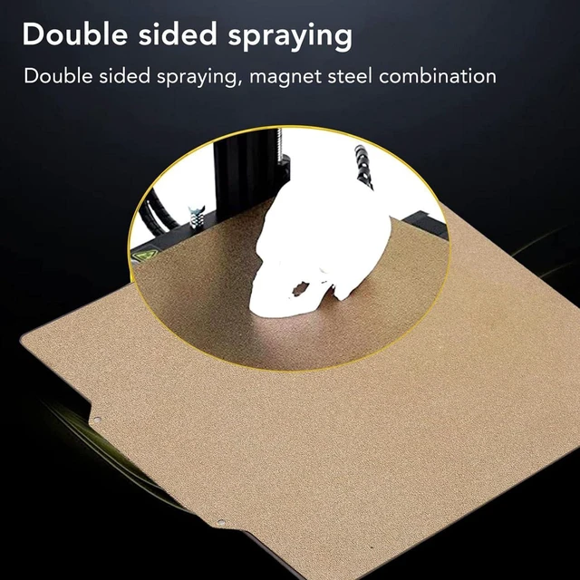Alt view image 3 of 6 - PEI Build Plate Double Sided Textured 420x420mm Magnetic Steel Bed Sheet for 3D Printer with 0.25mm Thickness for CR 6