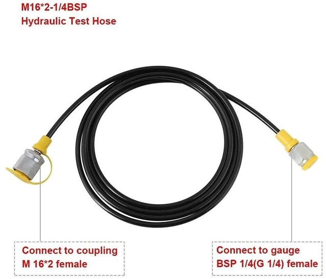 Alt view image 3 of 6 - Hydraulic Pressure Test Hose 64Mpa Hydraulic Test Line Test Couling Hose for Excavator Construction Machinery Testing Coupling Point Thickness 1.5 mm Length 2m/6FT