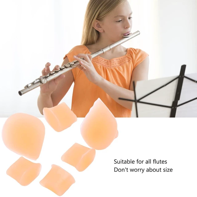 Alt view image 6 of 6 - Flute Key Pads Silicone Mute Covers Light Yellow 6Pcs Flute Brick Pads Key Cover Replacement Musical Instrument Parts Accessories for All Flutes