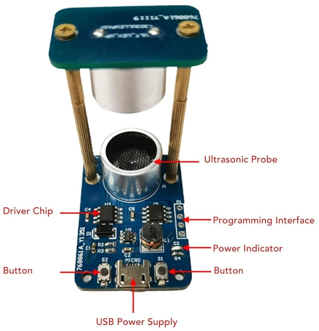 Alt view image 3 of 6 - Walfront Acoustic Levitator Ultrasonic Suspension Module Standing Wave Controller DIY Learning Kit for Student Science Experiment Physics Education