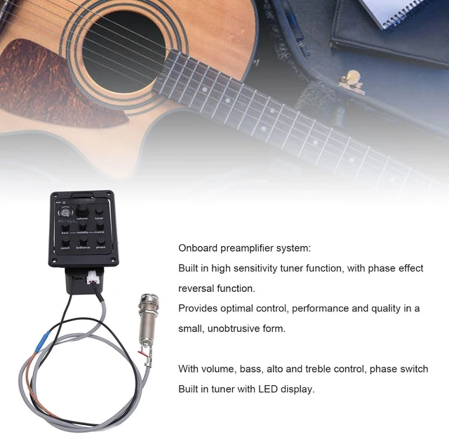 Alt view image 4 of 6 - WALFRONT Acoustic Guitar Preamp EQ Equalizer with LED Display, Onboard Preamp and Tuner for Presys Plus, Volume Control Guitar Tool