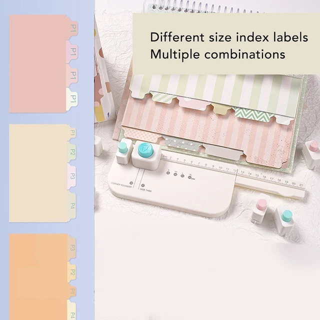 Alt view image 6 of 6 - Tab Punch Board, 4 Sizes (30/40/50/60mm) Paper Puncher for DIY File Folder Label Tags, Index Tab Cutter for Scrapbooking Journaling Planner Cards Organizer