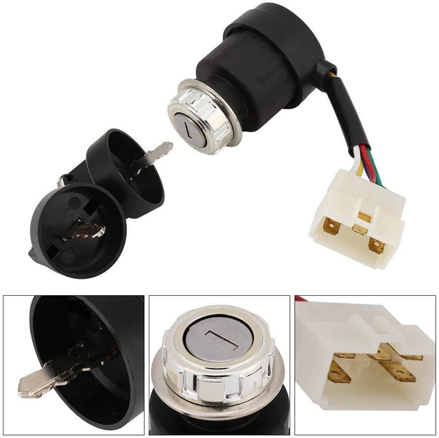 Alt view image 5 of 6 - Gas Generator Ignition Switch with Key 5 Wires Key Starter Switch for 2KW- 5KW 186 Gas Generator