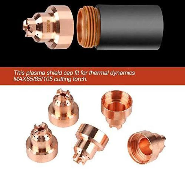 Alt view image 4 of 6 - 5pcs 220818 Plasma Consumables Cup Cap Plasma Cutting Consumables Machine Plasma Cover for MAX65/85/105 Cutting Torch
