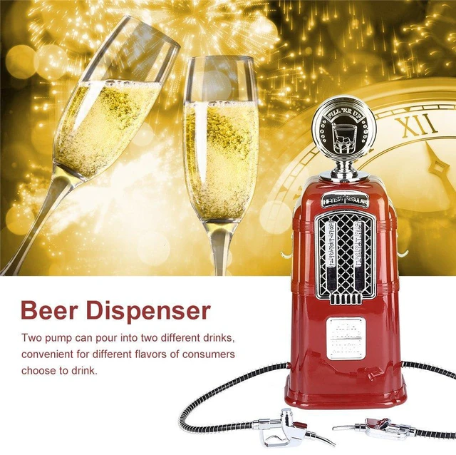 Alt view image 2 of 6 - 1000cc Double Guns Liquor Pump Gas Station Beer Dispenser Alcohol Liquid Soft Drink Beverage Dispenser Machine Butler Tools (Red)