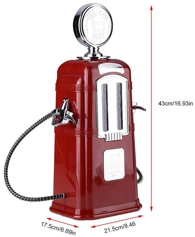 Alt view image 6 of 6 - 1000cc Double Guns Liquor Pump Gas Station Beer Dispenser Alcohol Liquid Soft Drink Beverage Dispenser Machine Butler Tools (Red)