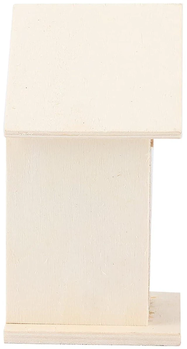 Alt view image 2 of 6 - WALFRONT Wooden Bee House, Paulownia Wood Bee Shelter Nesting Box 12.5 X 9 X 7 Cm, Tubular Channels for Peaceful Pollinators, Outdoor Garden Patio Yard Decorative
