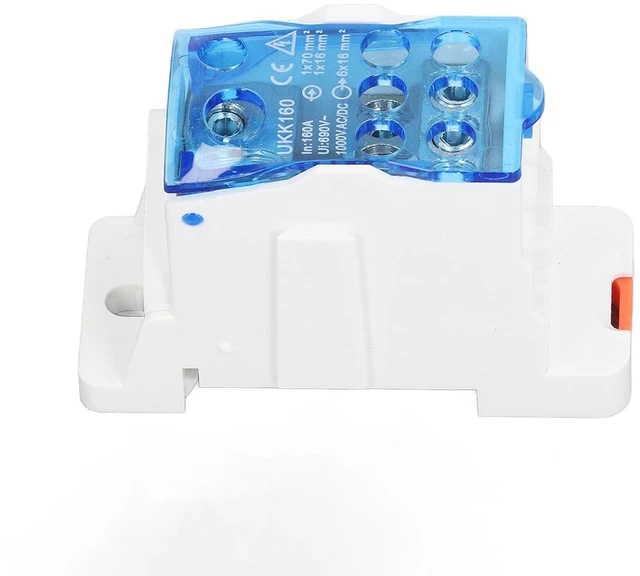 Alt view image 2 of 6 - UKK160 DIN Rail Terminal Block Box Single Pole 1000V AC DC, Flame Retardant Shell, Copper Conductor, Easy Installation on DIN Rail, General Use for Distribution Cabinet