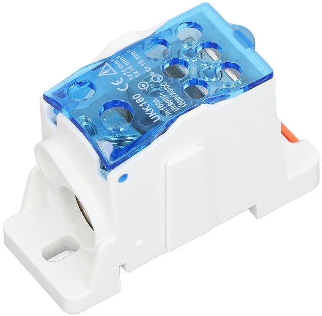 Alt view image 3 of 6 - UKK160 DIN Rail Terminal Block Box Single Pole 1000V AC DC, Flame Retardant Shell, Copper Conductor, Easy Installation on DIN Rail, General Use for Distribution Cabinet