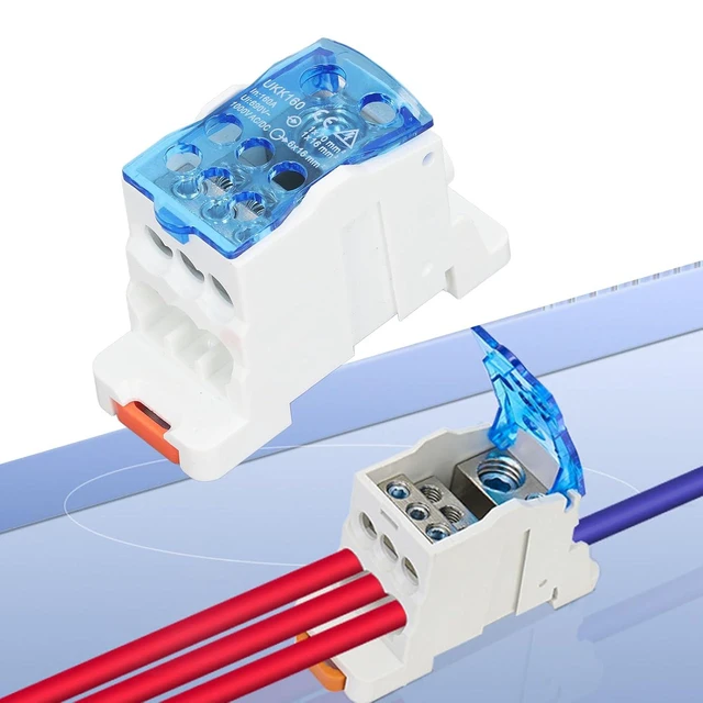 Alt view image 4 of 6 - UKK160 DIN Rail Terminal Block Box Single Pole 1000V AC DC, Flame Retardant Shell, Copper Conductor, Easy Installation on DIN Rail, General Use for Distribution Cabinet