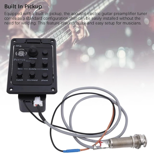 Alt view image 3 of 6 - Acoustic Electric Guitar Preamplifier Tuner Guitar Preamp Equalizer Guitar Pick Up Band Preamplifier EQ Equalizer