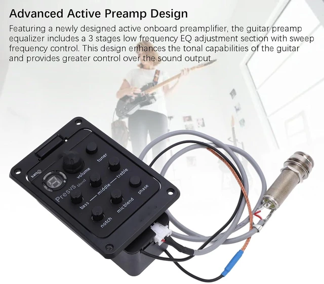 Alt view image 4 of 6 - Acoustic Electric Guitar Preamplifier Tuner Guitar Preamp Equalizer Guitar Pick Up Band Preamplifier EQ Equalizer