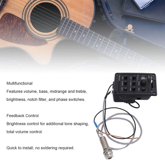 Alt view image 5 of 6 - Acoustic Electric Guitar Preamplifier Tuner Guitar Preamp Equalizer Guitar Pick Up Band Preamplifier EQ Equalizer