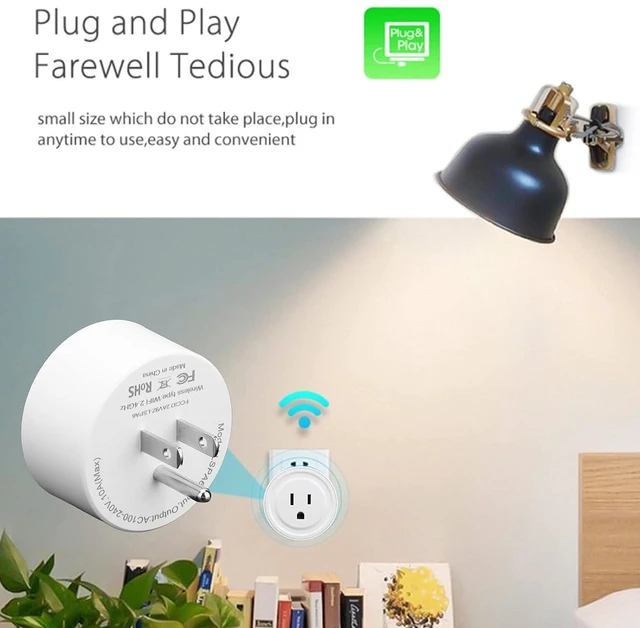Alt view image 4 of 6 - Smart Plug Socket WiFi Outlet AC100-240V with Remote Control & Timer Function On Off Switch Plug 50/60HZ for Industry Household Appliances US Plug 2.4GHz WiFi Only