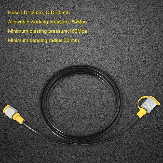Alt view image 4 of 6 - Hydraulic Pressure Test Hose 64Mpa Hydraulic Test Line Test Couling Hose for Excavator Construction Machinery Testing Coupling Point Thickness 1.5 mm Length 2m/6FT