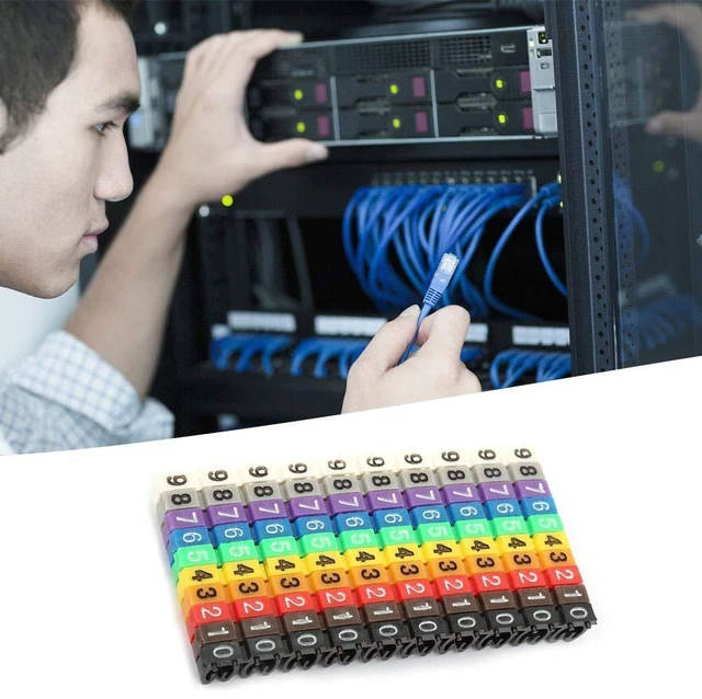 Alt view image 2 of 6 - Digital Tube Wire 0-9 Number Coded Clip On Plastic Cable Label Tube Colorful Cable Marker C Shape Suitable Multi-Type Cable (100Pcs 2.5mm²)