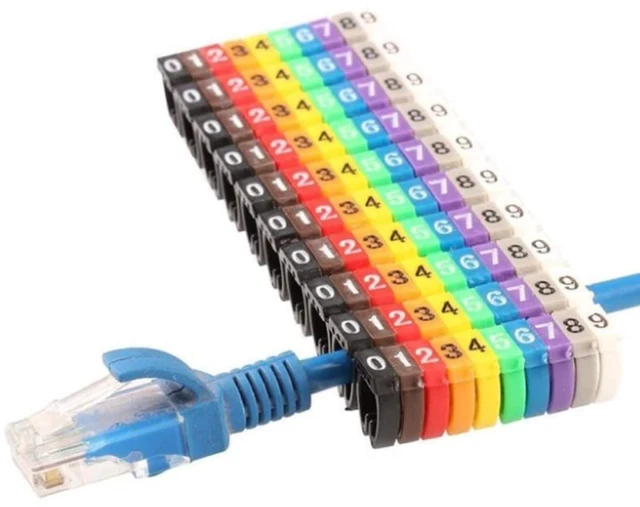Main image of Wire Marker Cable Labels 0-9 Number Coded Clip On Plastic Tube Colorful C Shape Suitable for Multi-Type Cable (150Pcs 1.5mm²)