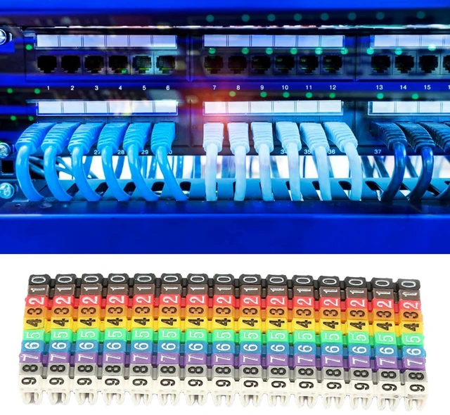 Alt view image 2 of 6 - Wire Marker Cable Labels 0-9 Number Coded Clip On Plastic Tube Colorful C Shape Suitable for Multi-Type Cable (150Pcs 1.5mm²)
