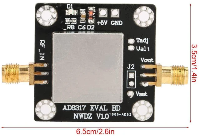 Alt view image 2 of 6 - Logarithmic Detector RF Power Meter Module AD8317 1MHz-10GHz Frequency Range with 60dB Dynamic Range for Amplifier