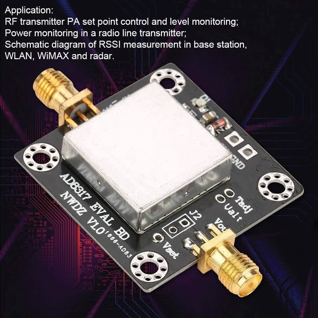 Alt view image 4 of 6 - Logarithmic Detector RF Power Meter Module AD8317 1MHz-10GHz Frequency Range with 60dB Dynamic Range for Amplifier