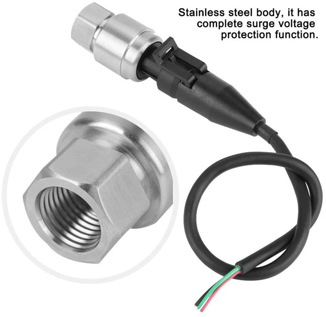 Alt view image 2 of 6 - Pressure Transducer Sensor 5V Output 0.5-4.5V G1/4 NPT1/4 0-500PSI Gas Air Oil Fuel Water Transmitter for Automotive Industrial Applications