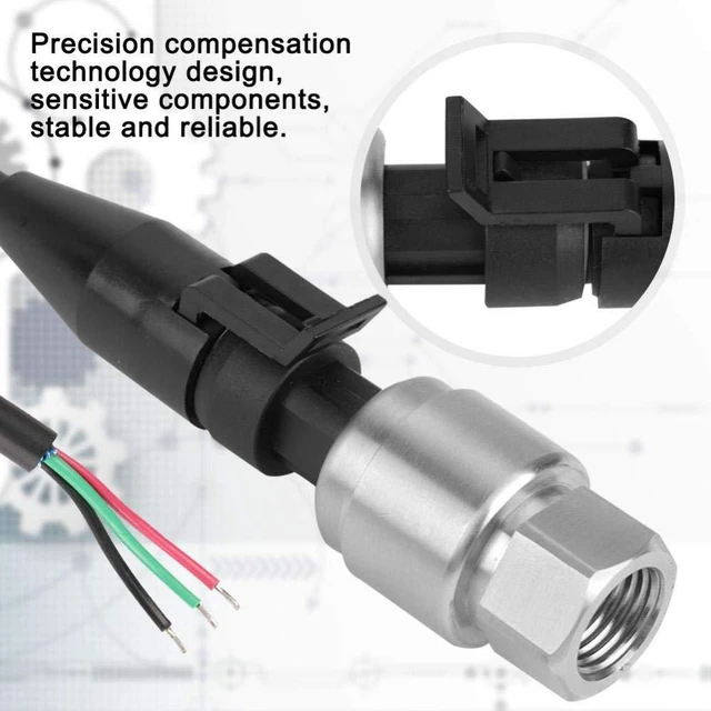 Alt view image 4 of 6 - Pressure Transducer Sensor 5V Output 0.5-4.5V G1/4 NPT1/4 0-500PSI Gas Air Oil Fuel Water Transmitter for Automotive Industrial Applications