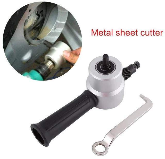 Alt view image 4 of 6 - Double Head Metal Sheet Nibbler Cutter 360 Degree Adjustable Punch Nibbler Cutting Tools Kit Drill Attachment with Wrench for for Straight Curve & Circle Cutting