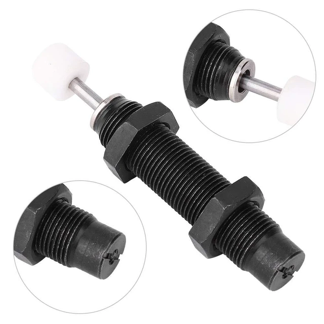 Alt view image 2 of 6 - Pneumatic Shock Absorber M12 x10mm AC1210-2 Stroke Monotube Oil Pressure Absorber Mini Shock Absorber for Pneumatic Air Cylinder