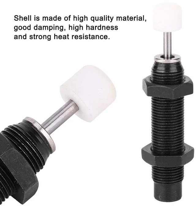 Alt view image 4 of 6 - Pneumatic Shock Absorber M12 x10mm AC1210-2 Stroke Monotube Oil Pressure Absorber Mini Shock Absorber for Pneumatic Air Cylinder