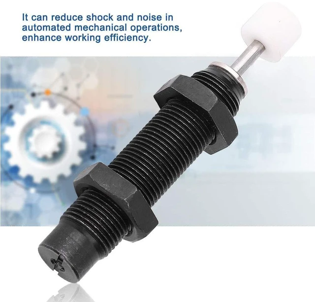 Alt view image 5 of 6 - Pneumatic Shock Absorber M12 x10mm AC1210-2 Stroke Monotube Oil Pressure Absorber Mini Shock Absorber for Pneumatic Air Cylinder