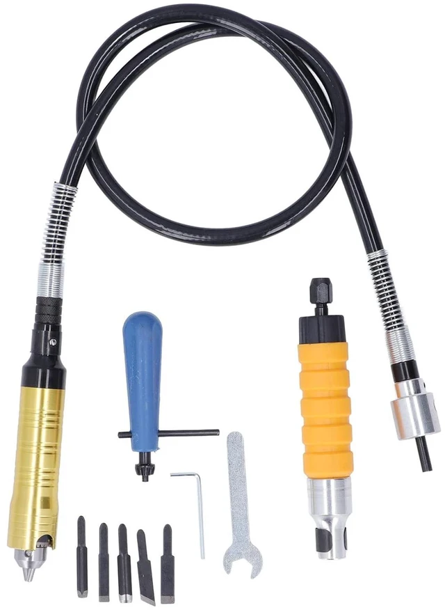 Main image of Flexible Shaft Adapter for Drill 10Pcs Rotary Tool Extension Attachment with 5 Blade compatible with for Grinding Polishing Carving