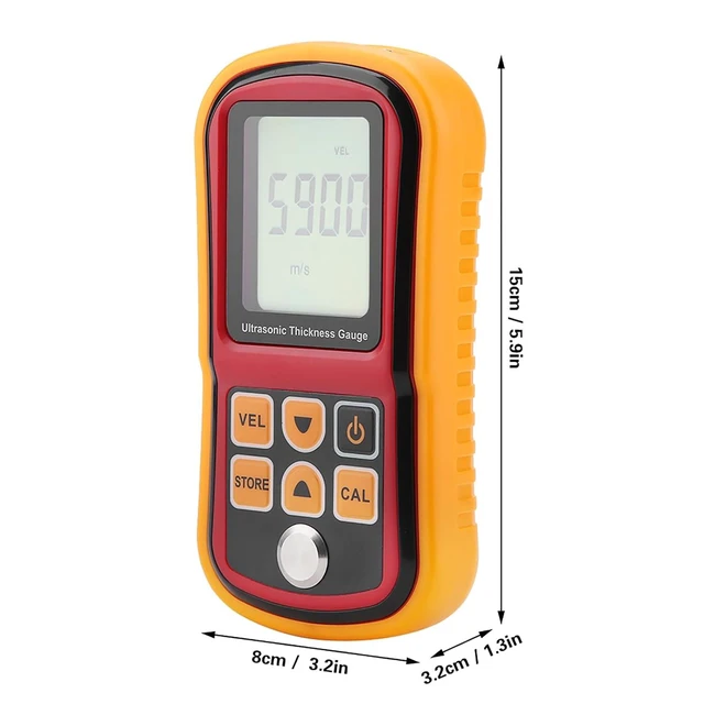 Alt view image 6 of 6 - Digital Ultrasonic Thickness Large LCD Display Sound Speed Meter Auto Calibration 5MHz 1.2-300mm for Metal Steel Plate Plastic Ceramic (Without Battery)