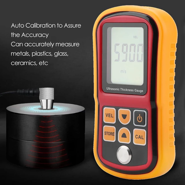 Alt view image 4 of 6 - Digital Ultrasonic Thickness Large LCD Display Sound Speed Meter Auto Calibration 5MHz 1.2-300mm for Metal Steel Plate Plastic Ceramic (Without Battery)